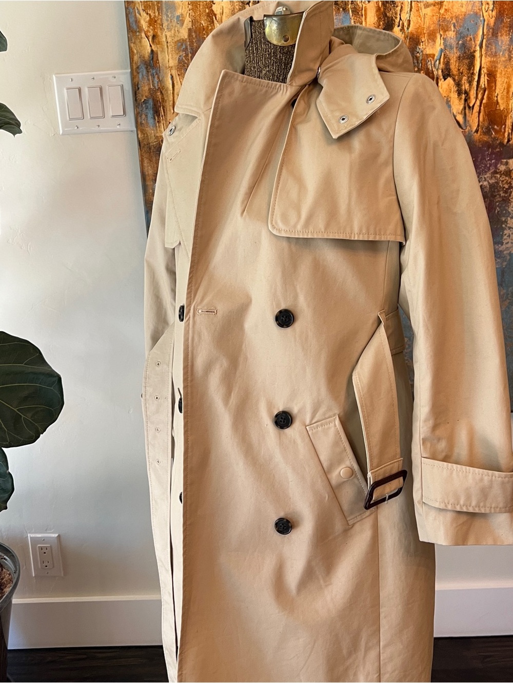 J. Crew Beige Double-Breasted Trench Coat